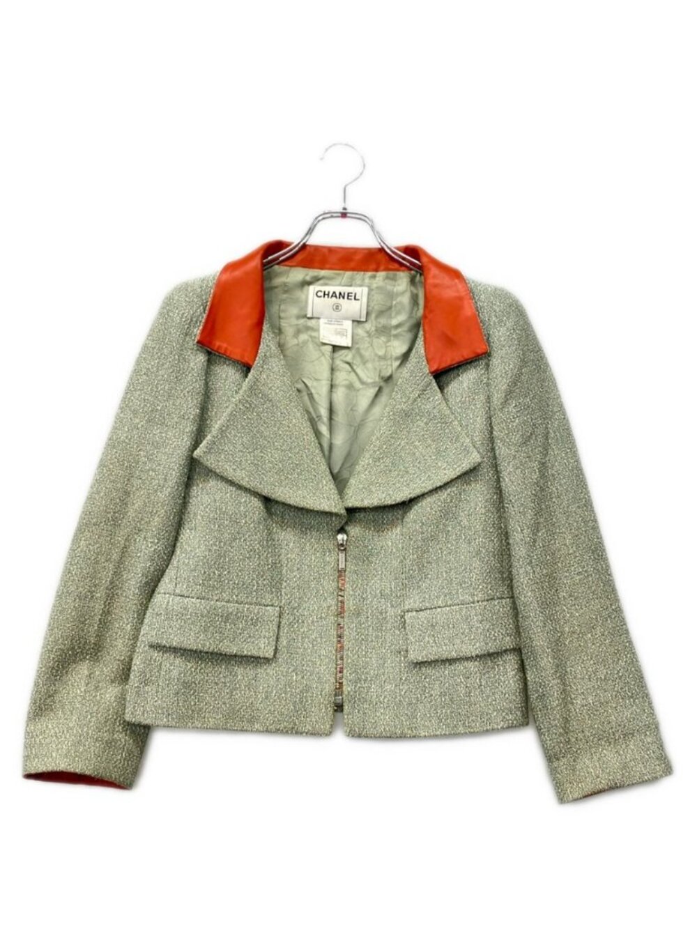 Chanel Tweed Zip Up Jacket 40